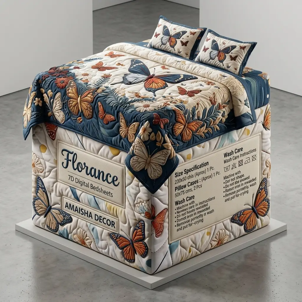7D Florence Butterfly Bedsheet