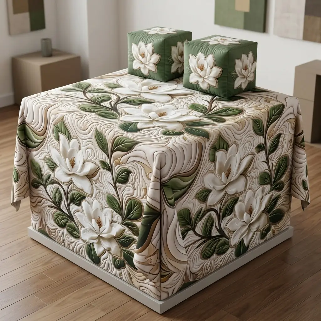 7D Florence Olive White Bloom Bedshee