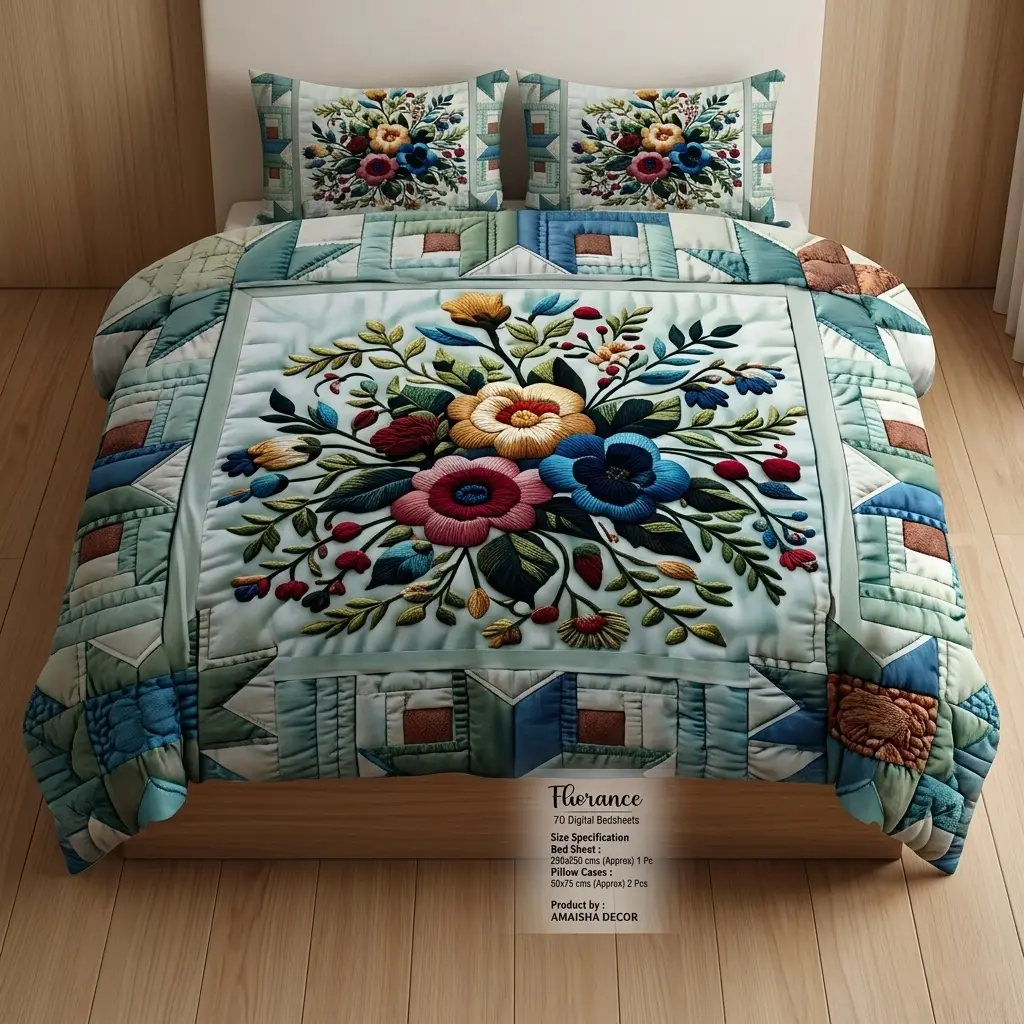 7D Florence Thread Flower Bedsheet