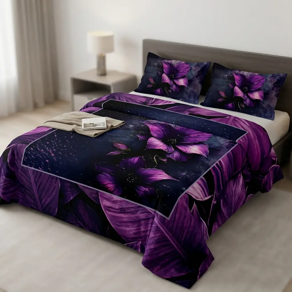 7D Florence Violet Bloom Bedsheet