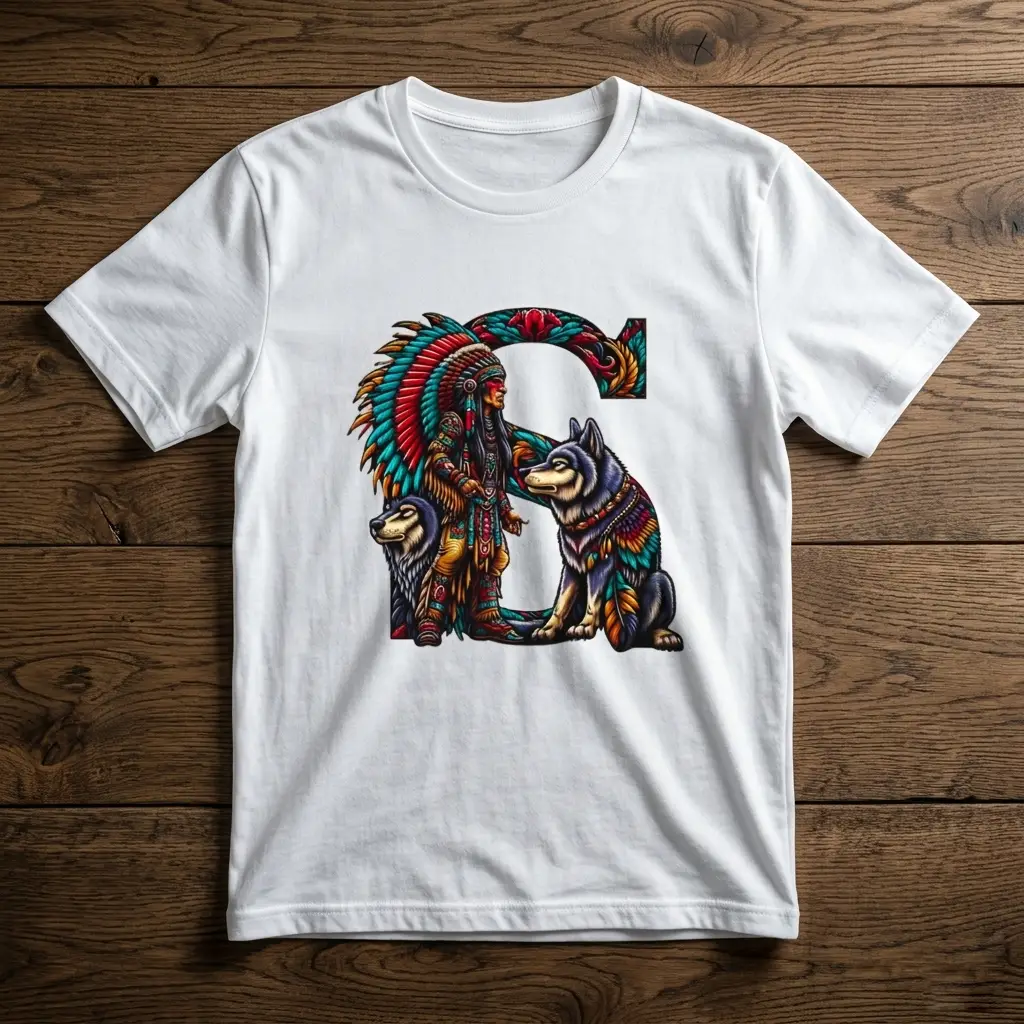 Tribal Warrior Wolf T-Shirt