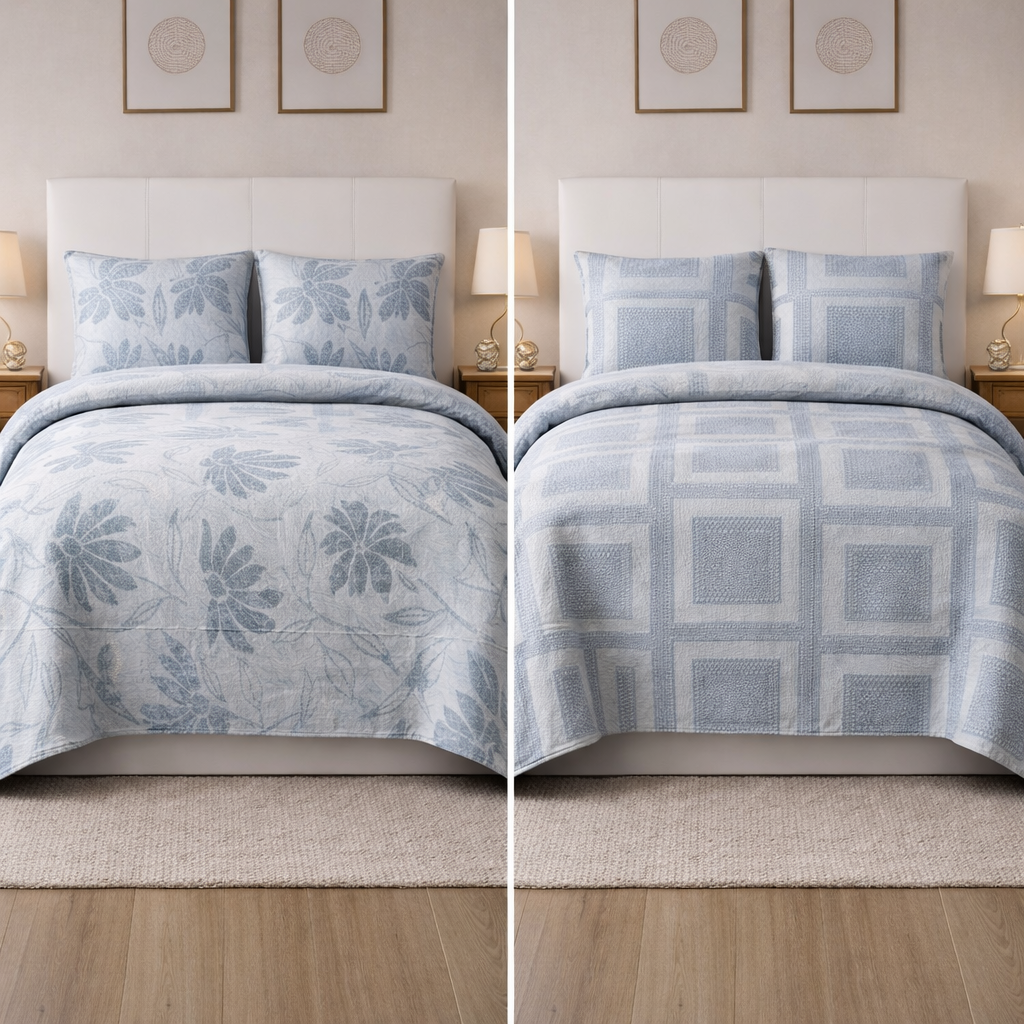 Reversible Kaarigiri Queen Grey Leaf