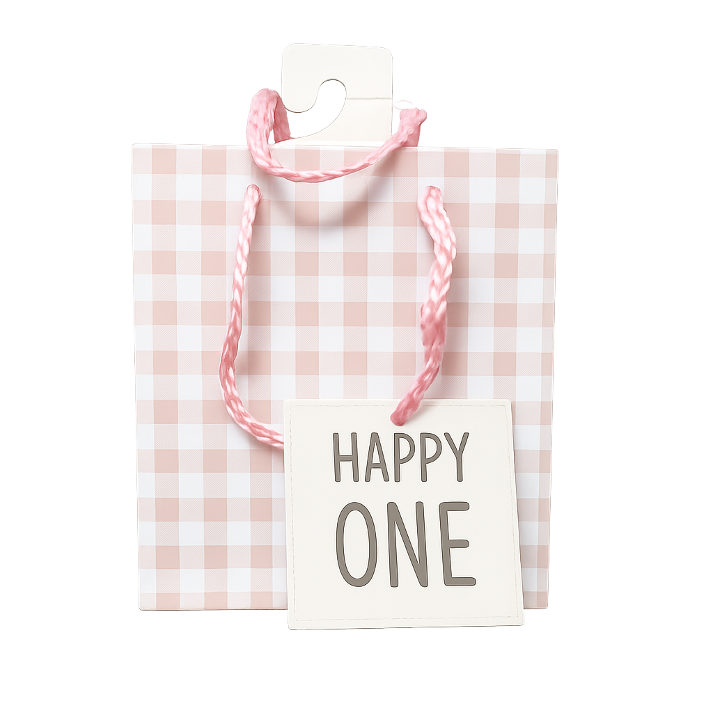 Happy One Premium Perfume Gift Bag – Pink Check Mini Perfume Bag
