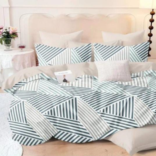 Modern Geometric Triangle Bedsheet (Queen )