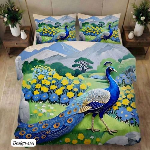 Royal Peacock Nature Bedsheet (Queen)