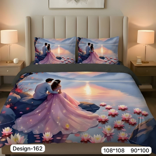 Romantic Sunset Couple Bedsheet
