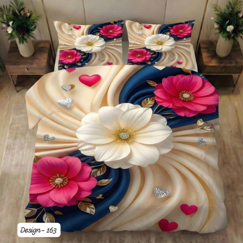 ElegantBlossom Heart Bedsheet (queen)