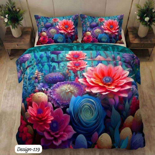 Colorful Floral Garden Bedsheet (queen)