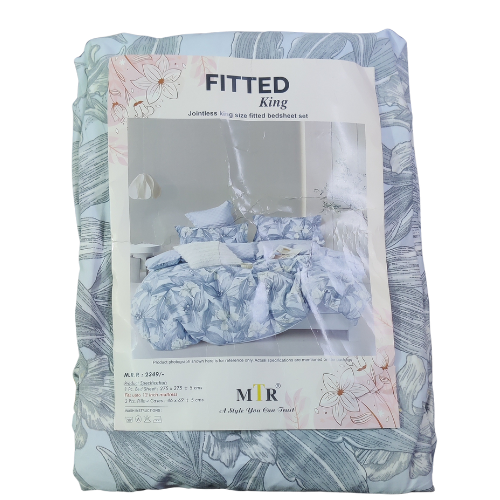Fitted King Size Printed Bedsheet Set 02